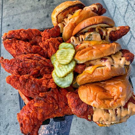 Daves hor chicken - May 25, 2023 · Yes, the entire menu. Okay, granted, Dave’s Hot Chicken has one specialty — giant, baby-arm-sized chicken tenders and chicken sliders (which are made using the same tenders). But they also ... 